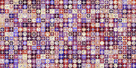 Decorative ornament of geometric shapes. Colorful geometric pattern background