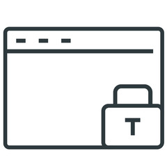 online security black line icon on white background	