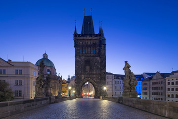 Naklejka na ściany i meble Old Town Bridge Tower of Charles Bridge in Prague, Czech Republic.