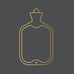 golden rubber hot water bag icon- vector illustration