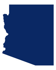 Karte von Arizona in blauer Farbe