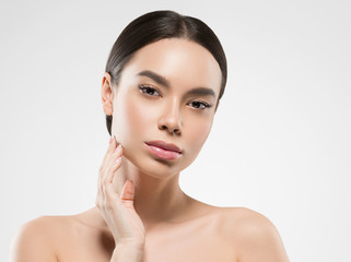 Obraz na płótnie Canvas Asia woman face skin care natural make up clean skin beauty