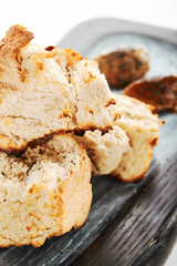 Burnt ciabatta with two kinds of butter