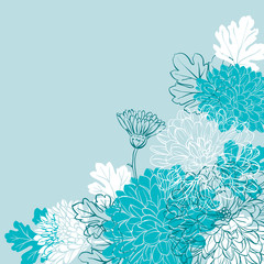 Chrysanthemum flowers template
