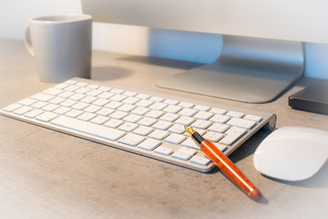 notebook and pen on table