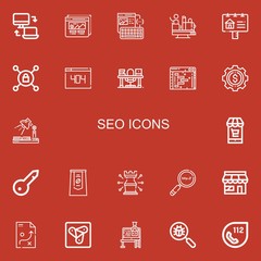 Editable 22 seo icons for web and mobile