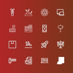 Editable 16 development icons for web and mobile