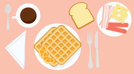 Vector Illustration of a Breakfast