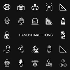 Editable 22 handshake icons for web and mobile