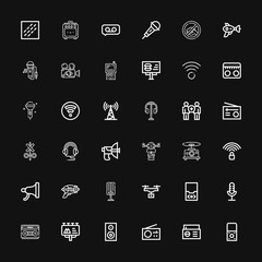 Editable 36 radio icons for web and mobile