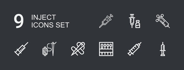 Editable 9 inject icons for web and mobile