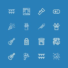 Editable 16 festival icons for web and mobile