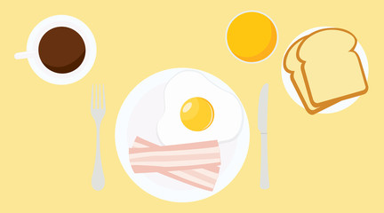 Vector Isolated Illustration of a Breakfast