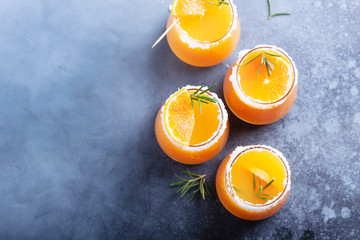 Glasses of orange juice