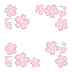桜の花 背景素材 フレーム イラスト ベクター	