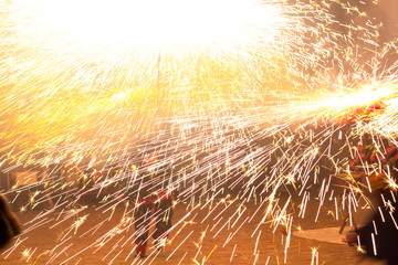 Feast of fire and devils, typical of Catalonia, Spain