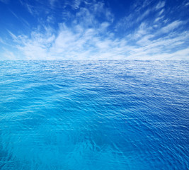 Sea water surface on sky