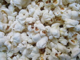 popcorn on white background