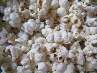 popcorn on white background