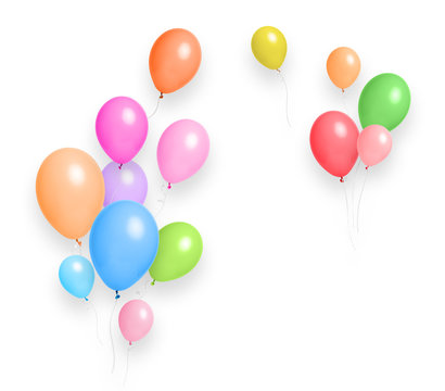 balloons background. Baner for birthday, anniversary, celebration party decorations.