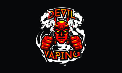 Devil mascot vapor illustration
