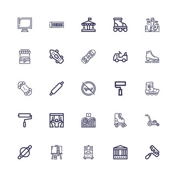 Editable 25 roller icons for web and mobile
