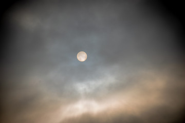view of the sun through the clouds