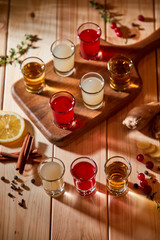 Alcoholic cocktail with fresh berries and spices