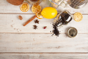 still life tea or coffee with the addition of invigorating drinks