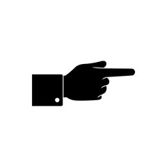 Hand with pointing finger icon isolated on white background