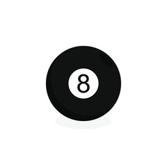 Billiard snooker pool ball with number 8 and drop shadow. Vector illustration. EPS 10.