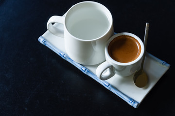 cup of espresso coffee on the table