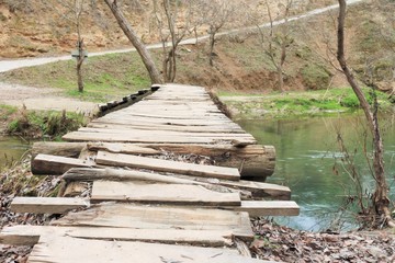 wooden bridge in the forest, gurleyik, eskisehir, turkey