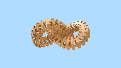 3D rendering of an abstract complex infinity shape isolated