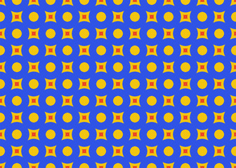 Seamless geometric pattern design illustration. Background texture. In blue, yellow, red colors.