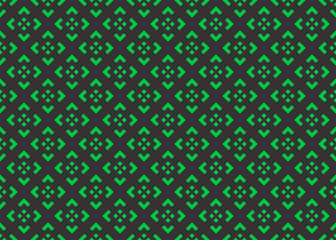 Seamless geometric pattern design illustration. Background texture. In black, green colors.