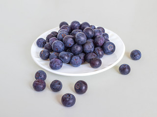 Blueberries in a white plate