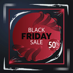 Sale banner template design, Black Friday sale special offer. 50% offer. vector illustration.