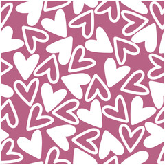 Seamless pattern with hearts. Romantic background, wallpaper. Valentine's Day. Love. Vector illustration.