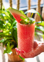 watermelon sangria in the cafe