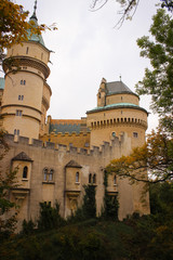 Fototapeta na wymiar Bojnice, Slovakia - October 04, 2014: Romantic medieval castle built in 12th century