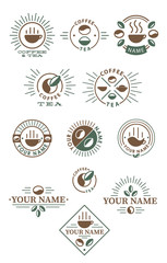 coffee and tea logo set