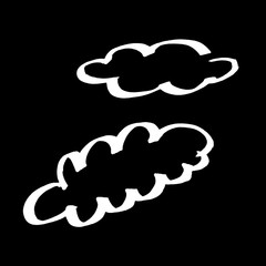 Abstract line markers cloud heap circles black white