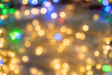 Abstract take of colorful Christmas lights, bokeh street, a background