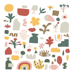 abstract geometric shapes. modern abstract design element. cute line art decoration.