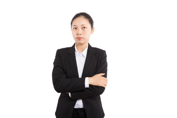 Modern business woman in the office with copy space