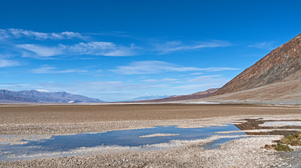Reflection - below sea level in Bad Water - Death Valley - USA