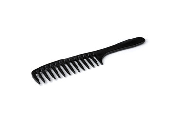 Black comb isolated on white background.