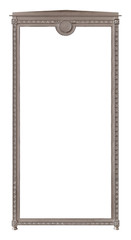 Panoramic silver frame for paintings, mirrors or photo isolated on white background