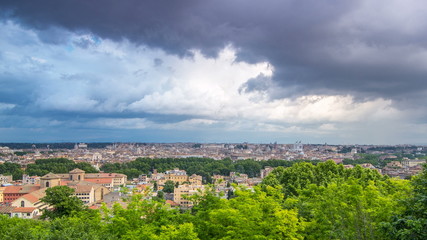 Fototapeta na wymiar Panoramic view of historic center timelapse of Rome, Italy